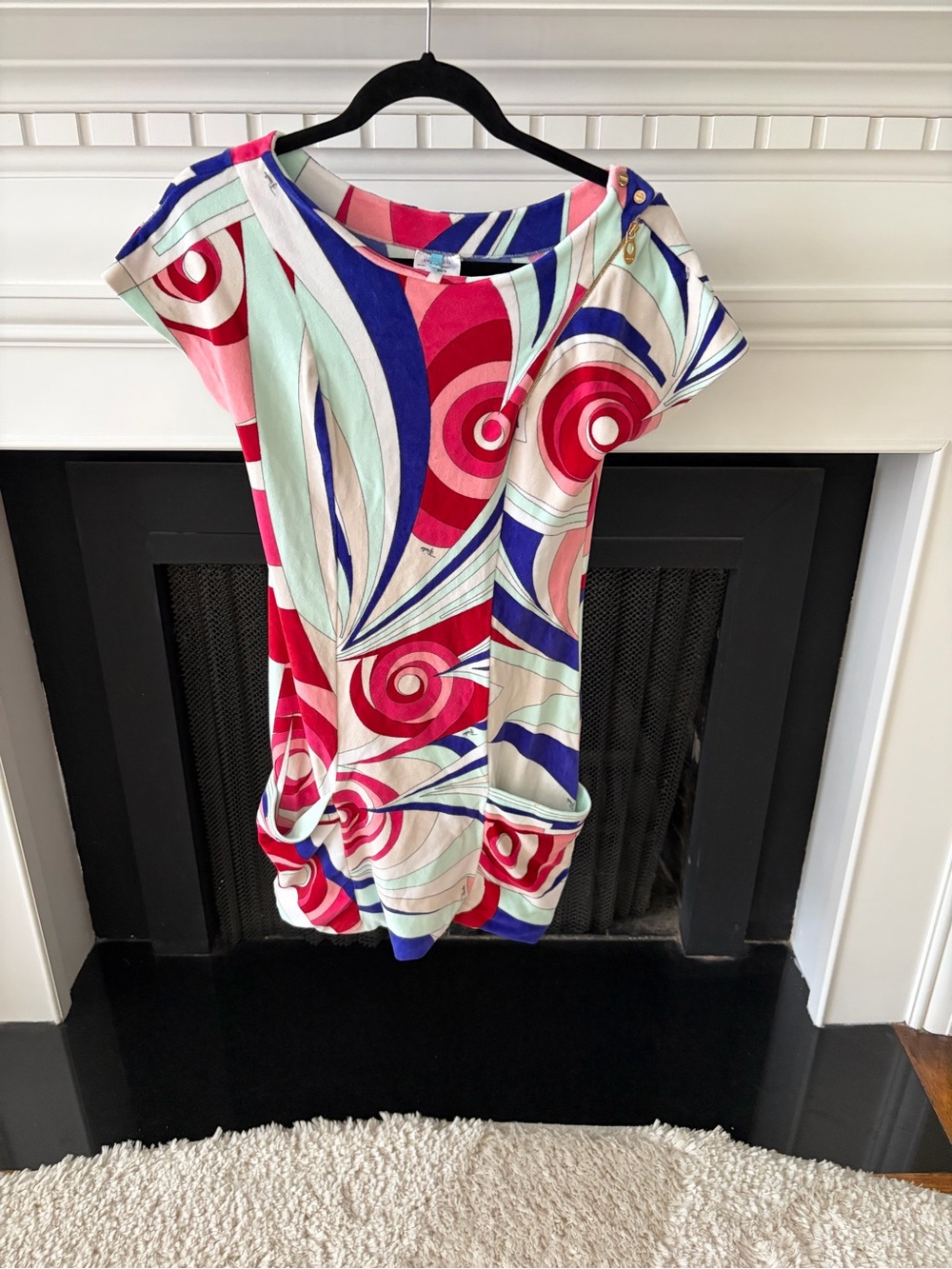 Vintage Emilio Pucci Geometric Swirl Swim Cover-Up Dress – Size USA 4
